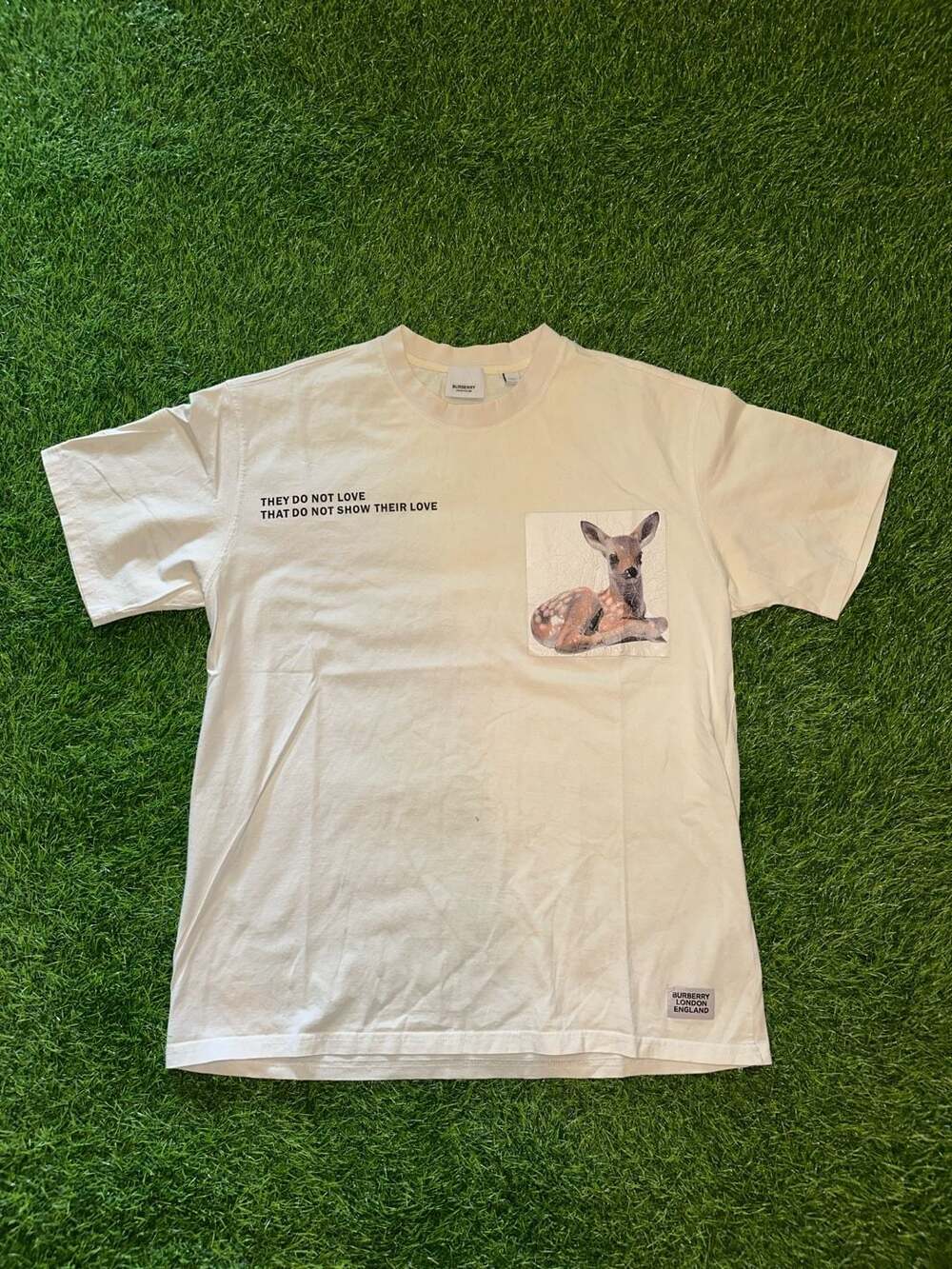 Burberry Deer Print 'They Do Not Love' Graphic T-Shirt